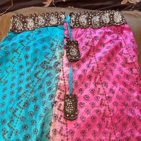 Tracy Evans Pink and Blue A-Line Skirt - Picture 6 of 7